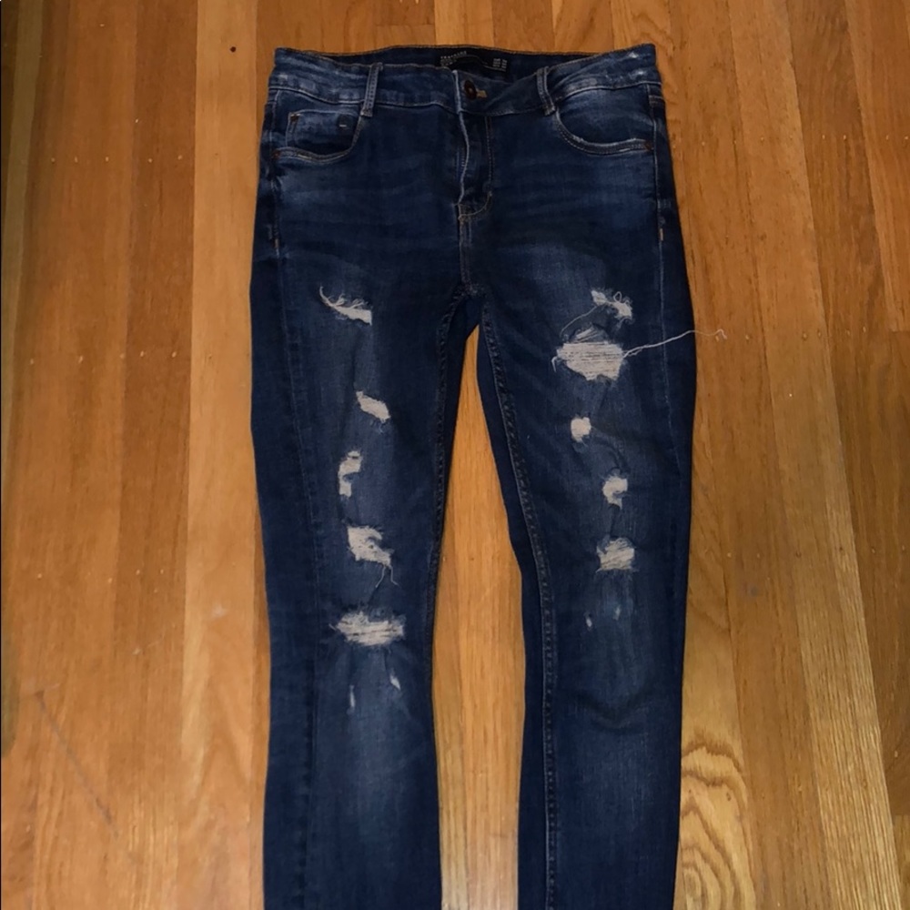 Zara Trafaluc Distressed Skinny Jeans size 26